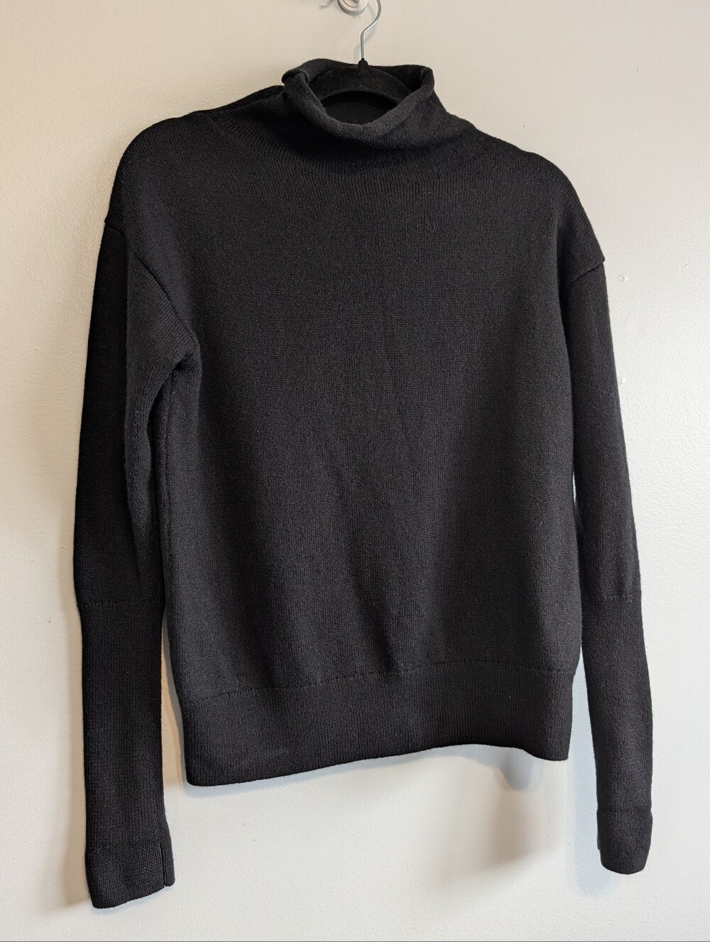 Wilfred 100% Merino Wool Black Mock Neck Turtleneck Sweater S